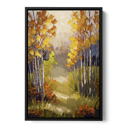Breckenridge Aspen Forest Autumn Front - Black Canvas Wall Art