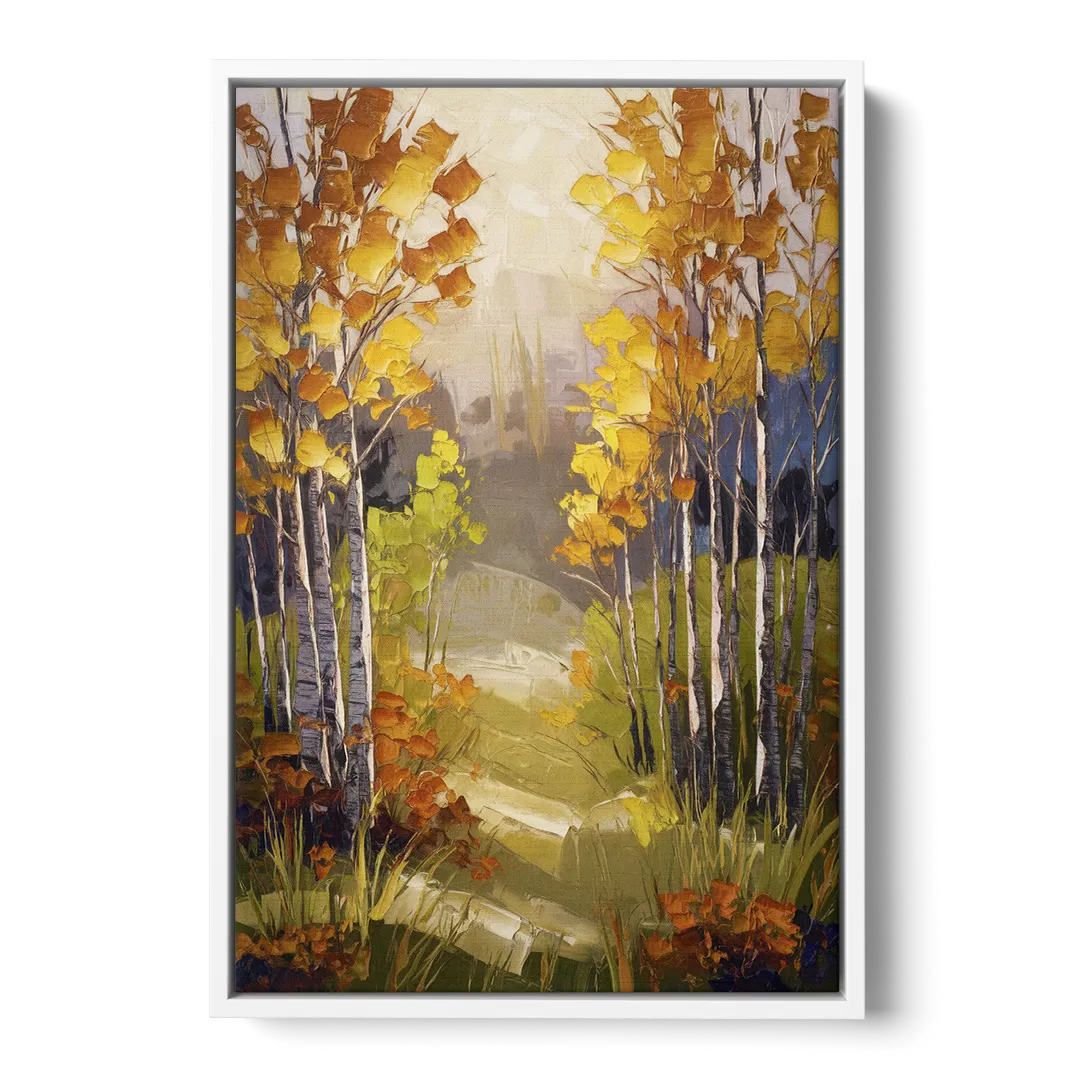 Breckenridge Aspen Forest Autumn Front - White Canvas Wall Art