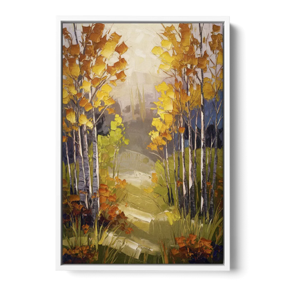 Breckenridge Aspen Forest Autumn Front - White Canvas Wall Art