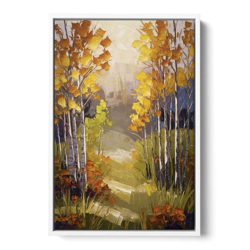 Breckenridge Aspen Forest Autumn Front - White Canvas Wall Art