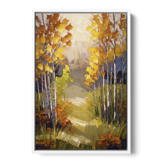 Breckenridge Aspen Forest Autumn - White Framed Canvas Wall Art - Front