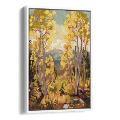 Breckenridge Aspen Forest Side - White Canvas Wall Art