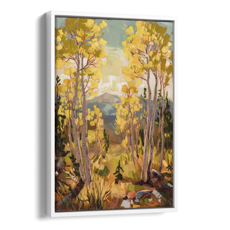 Breckenridge Aspen Forest Side - White Canvas Wall Art
