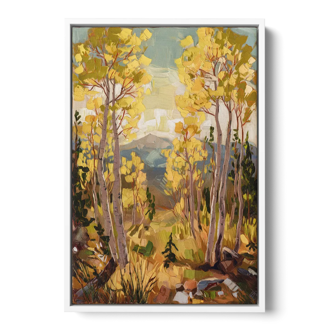 Breckenridge Aspen Forest Front - White Canvas Wall Art