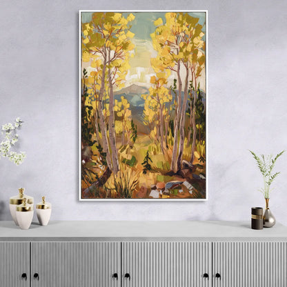 Breckenridge Aspen Forest Living Room - White Canvas Wall Art