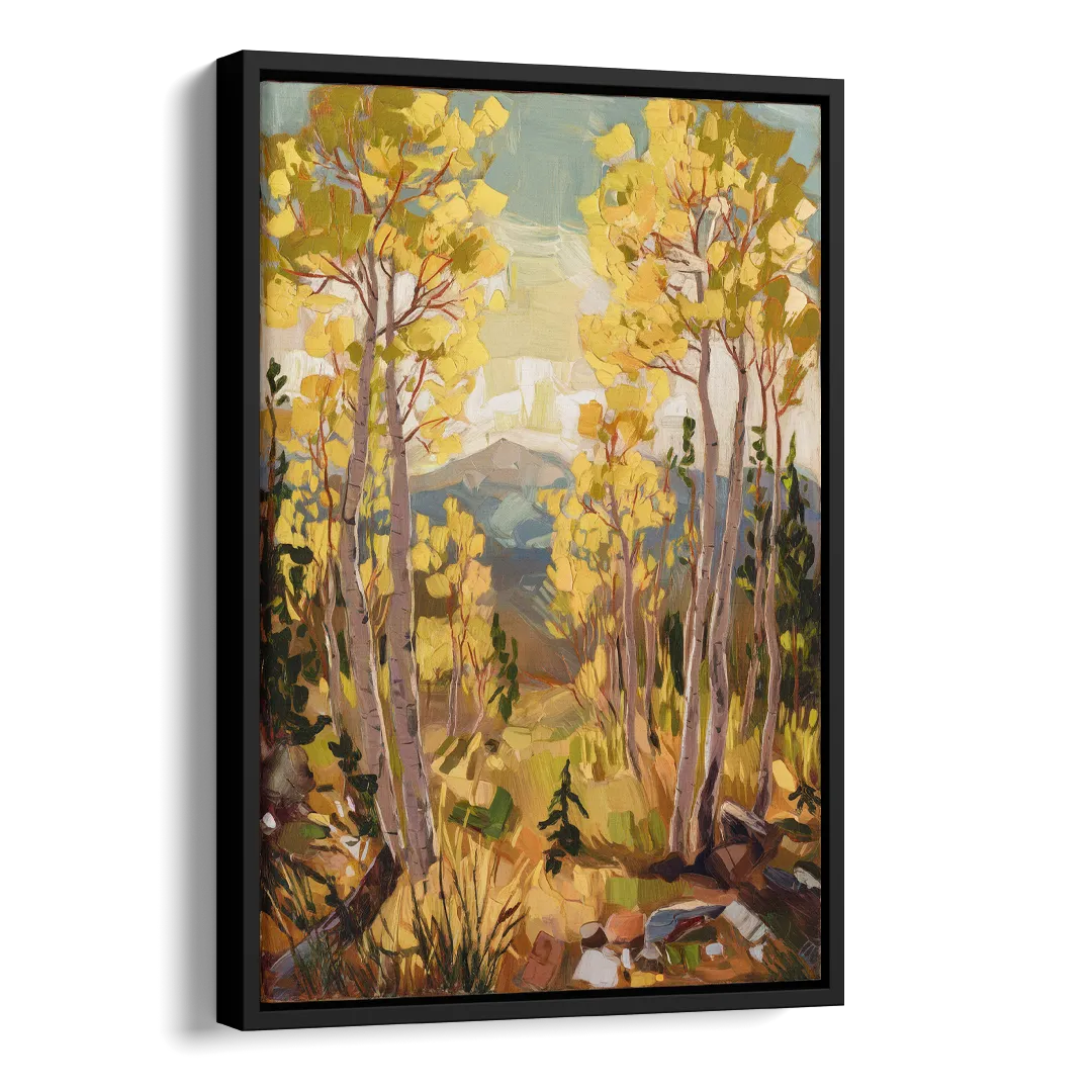 Breckenridge Aspen Forest Side - Black Canvas Wall Art