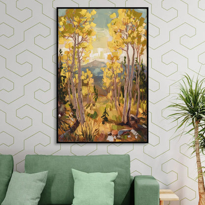 Breckenridge Aspen Forest Sitting Room - Black Canvas Wall Art