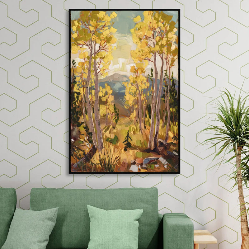Breckenridge Aspen Forest Sitting Room - Black Canvas Wall Art