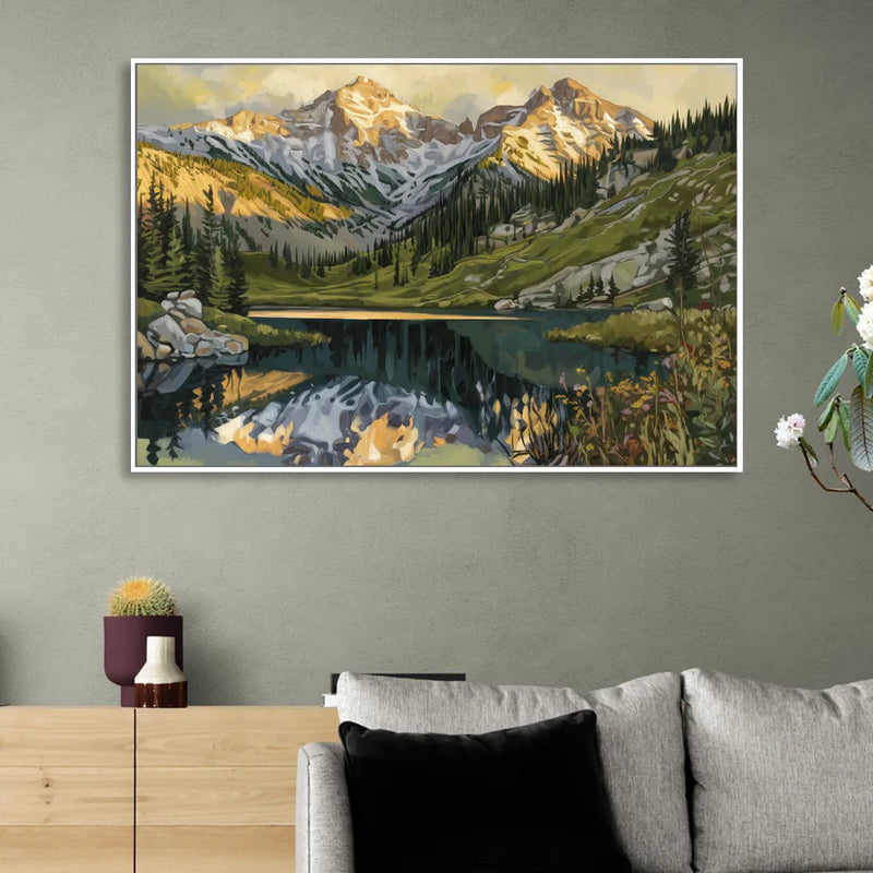 Breckenridge Colorado Rockies Living Room - White Canvas Wall Art