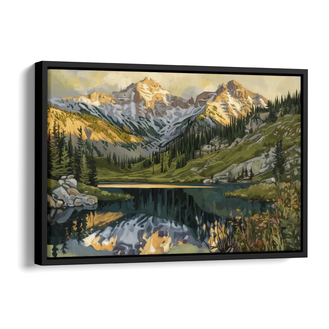 Breckenridge Colorado Rockies Side - Black Canvas Wall Art