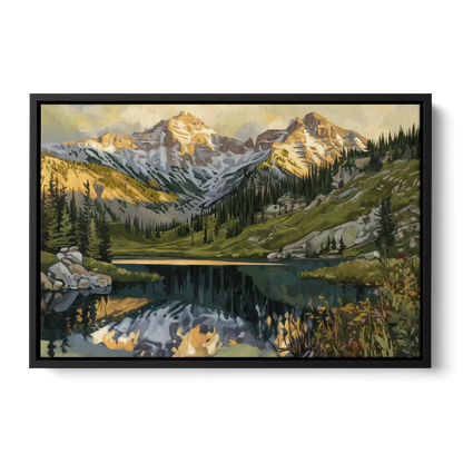 Breckenridge Colorado Rockies Front - Black Canvas Wall Art