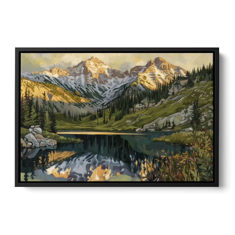 Breckenridge Colorado Rockies Front - Black Canvas Wall Art