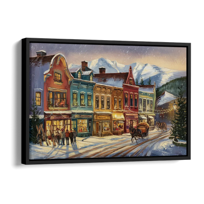 Breckenridge Historic Downtown Side - Black Canvas Wall Art