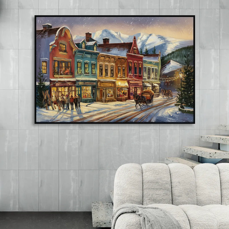 Breckenridge Historic Downtown Living Room - Black Canvas Wall Art
