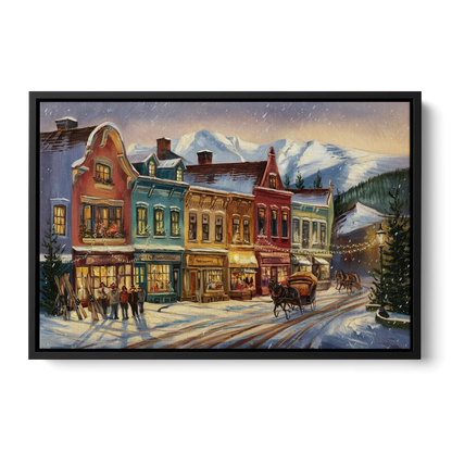 Breckenridge Historic Downtown Front - Black Canvas Wall Art