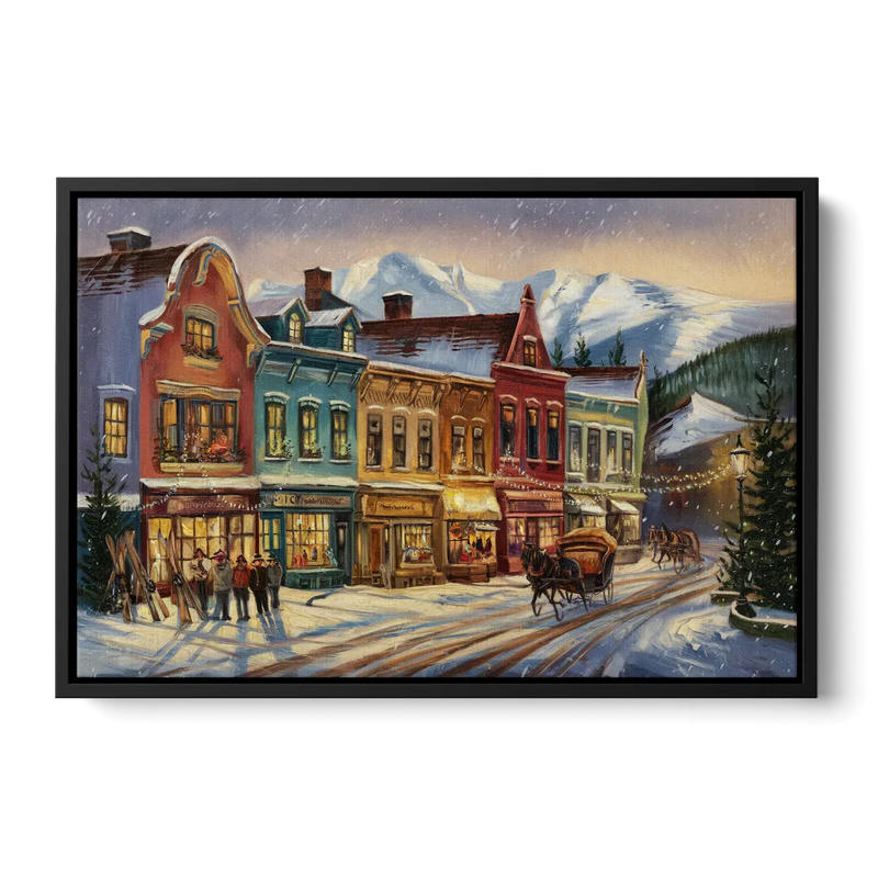 Breckenridge Historic Downtown Front - Black Canvas Wall Art