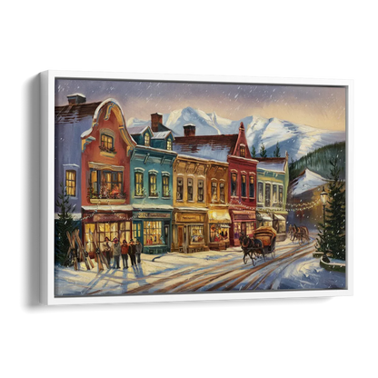 Breckenridge Historic Downtown Side - White Canvas Wall Art