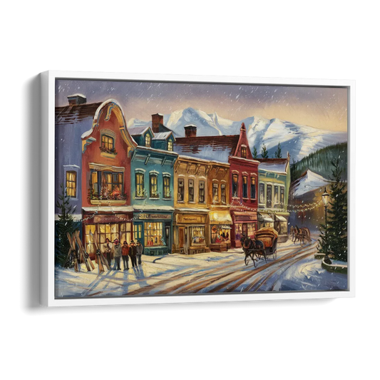 Breckenridge Historic Downtown Side - White Canvas Wall Art