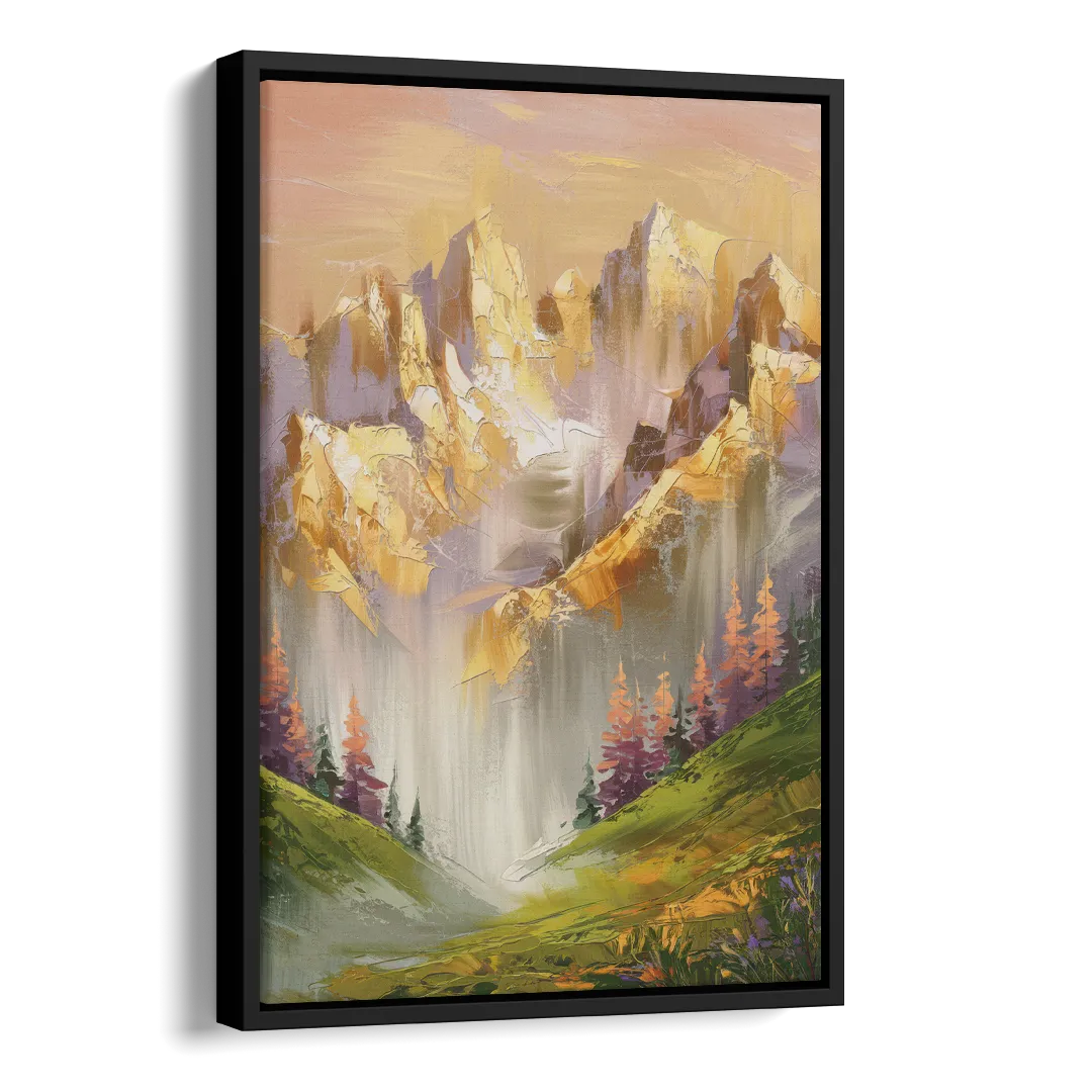 Breckenridge Mountain Sunrise Side - Black Canvas Wall Art