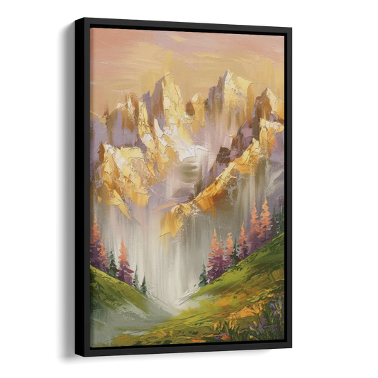 Breckenridge Mountain Sunrise Side - Black Canvas Wall Art