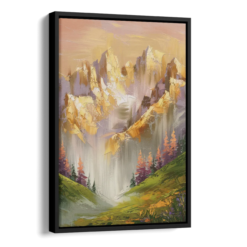 Breckenridge Mountain Sunrise Side - Black Canvas Wall Art