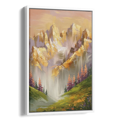 Breckenridge Mountain Sunrise Side - White Canvas Wall Art