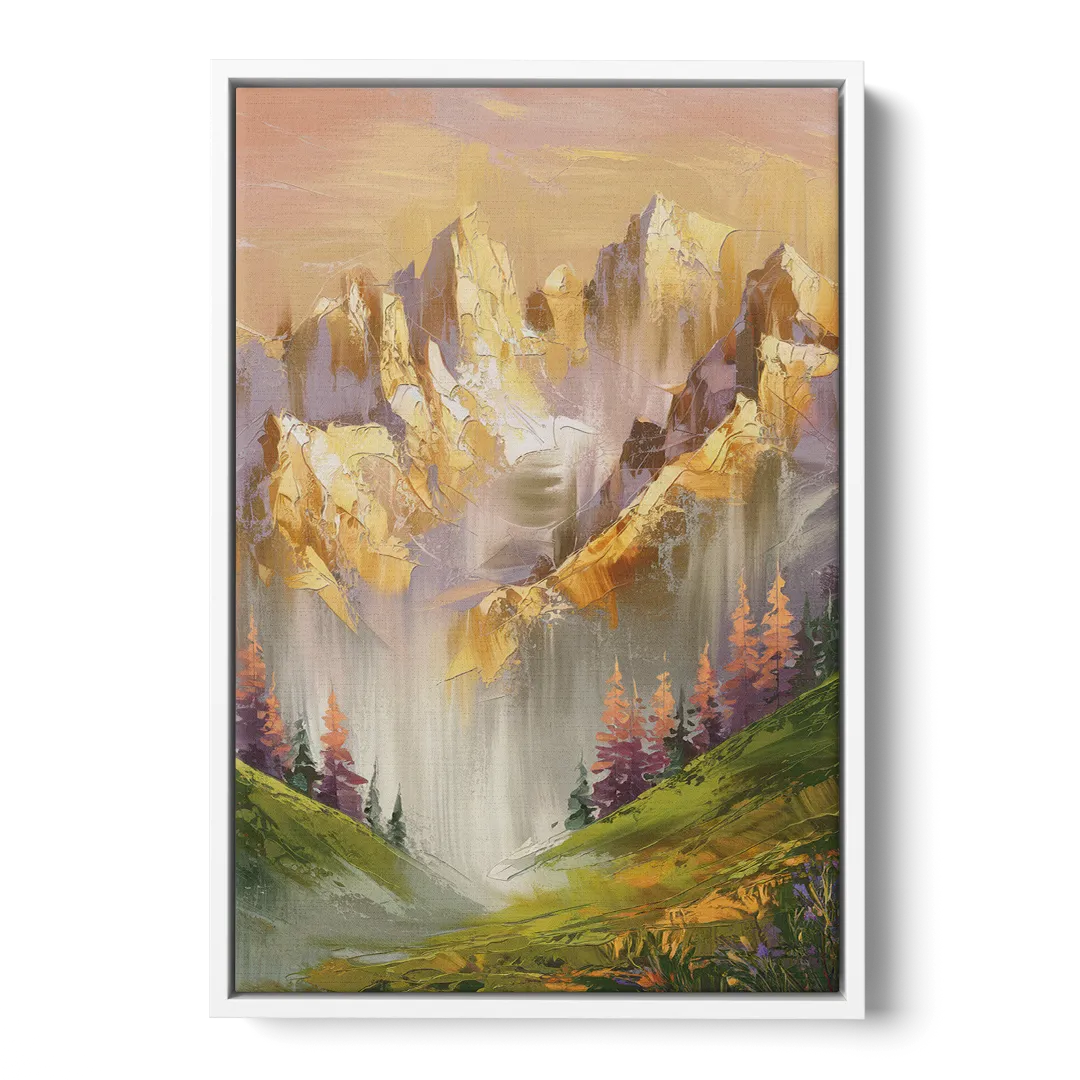 Breckenridge Mountain Sunrise Front - White Canvas Wall Art