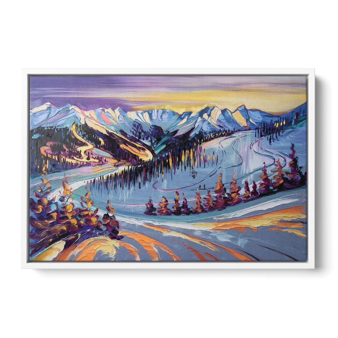 Breckenridge Scenic Trails Front - White Canvas Wall Art