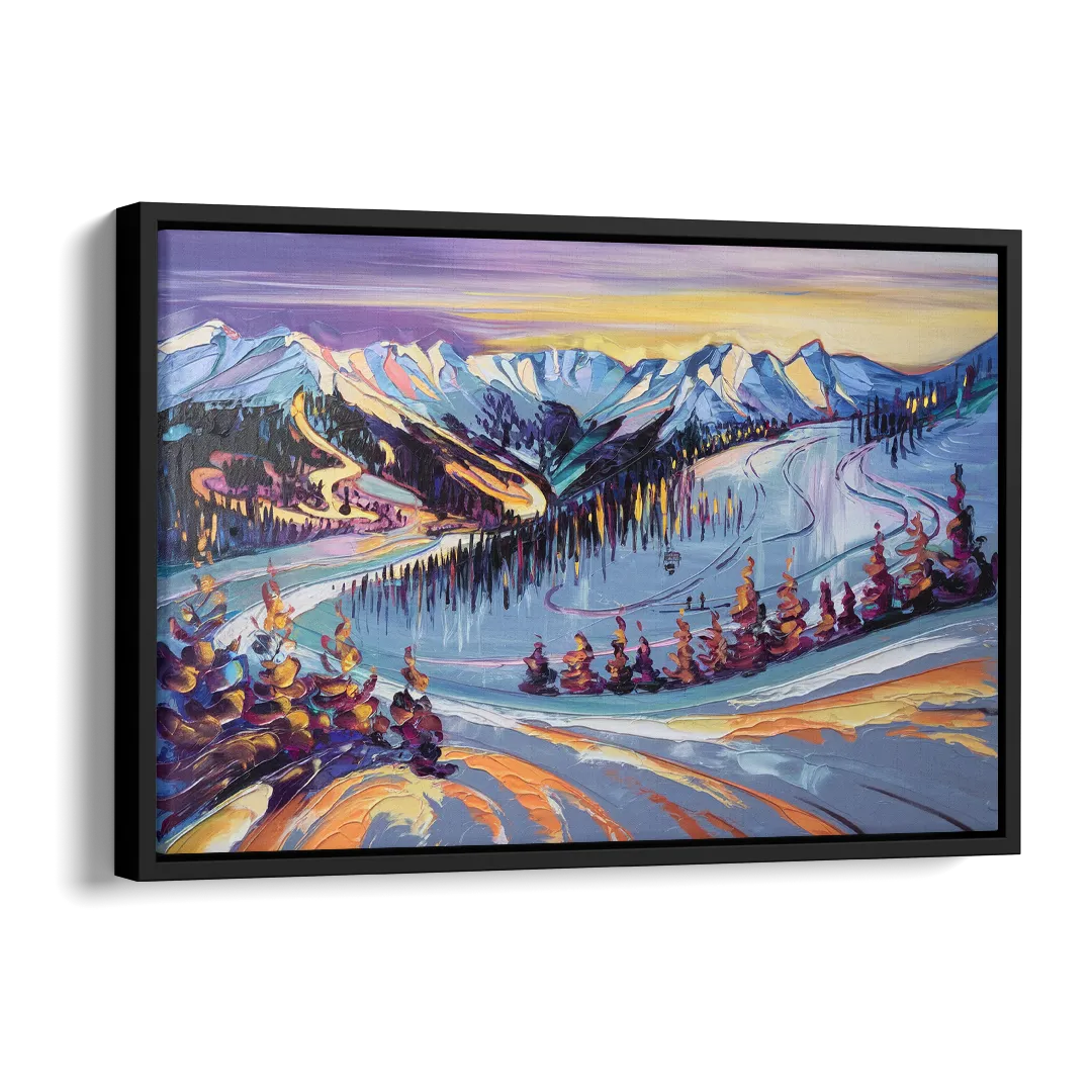Breckenridge Scenic Trails Side - Black Canvas Wall Art