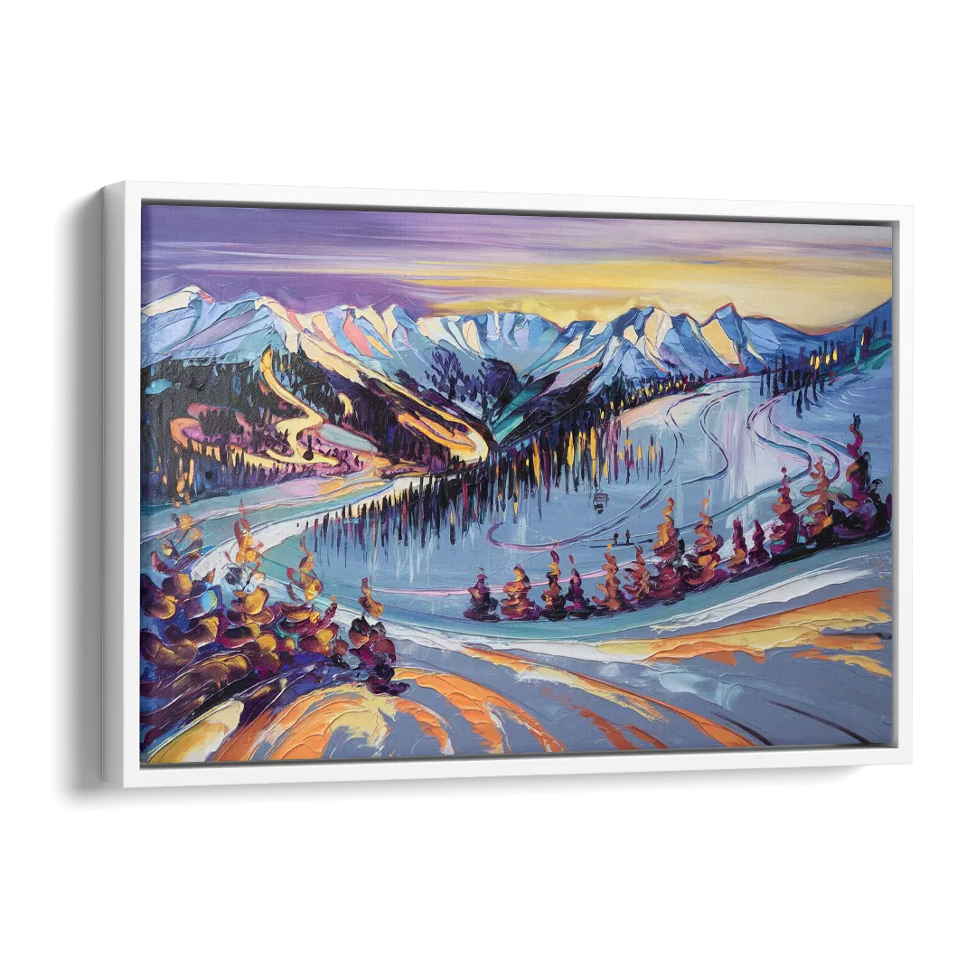 Breckenridge Scenic Trails Side - White Canvas Wall Art