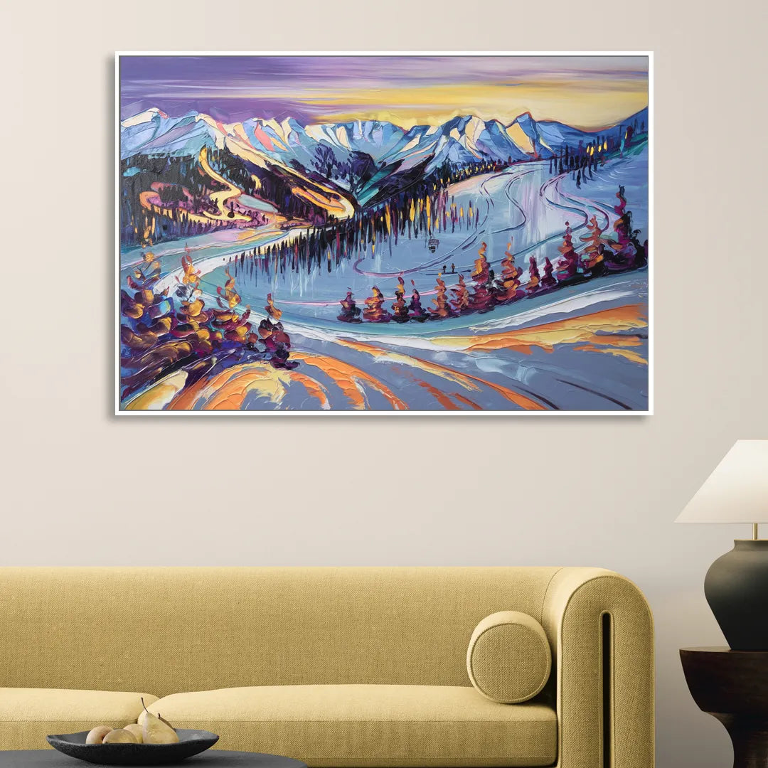 Breckenridge Scenic Trails Sitting Room - White Canvas Wall Art