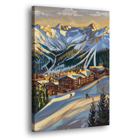 Breckenridge Ski Resort Panorama - Canvas Wall Art - Side