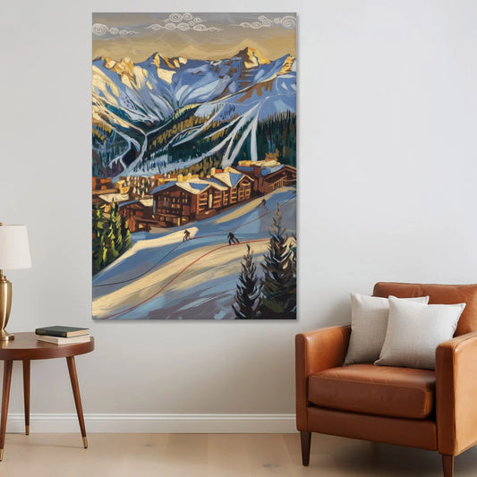 Breckenridge Ski Resort Panorama - Canvas Wall Art - Sofa - 40x60