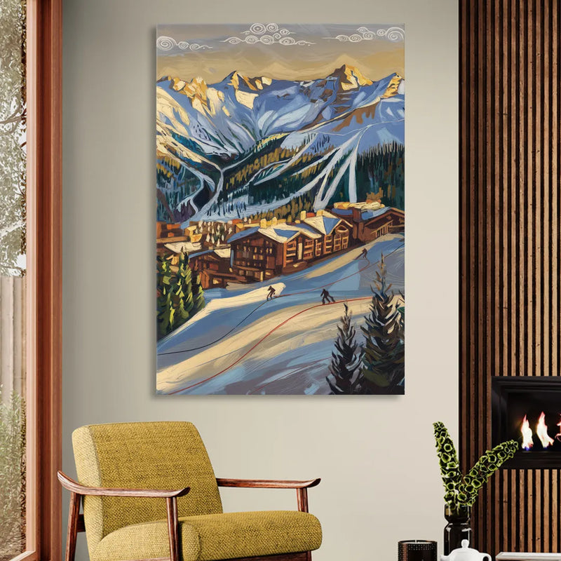 Breckenridge Ski Resort Panorama Living Room - Canvas Wall Art
