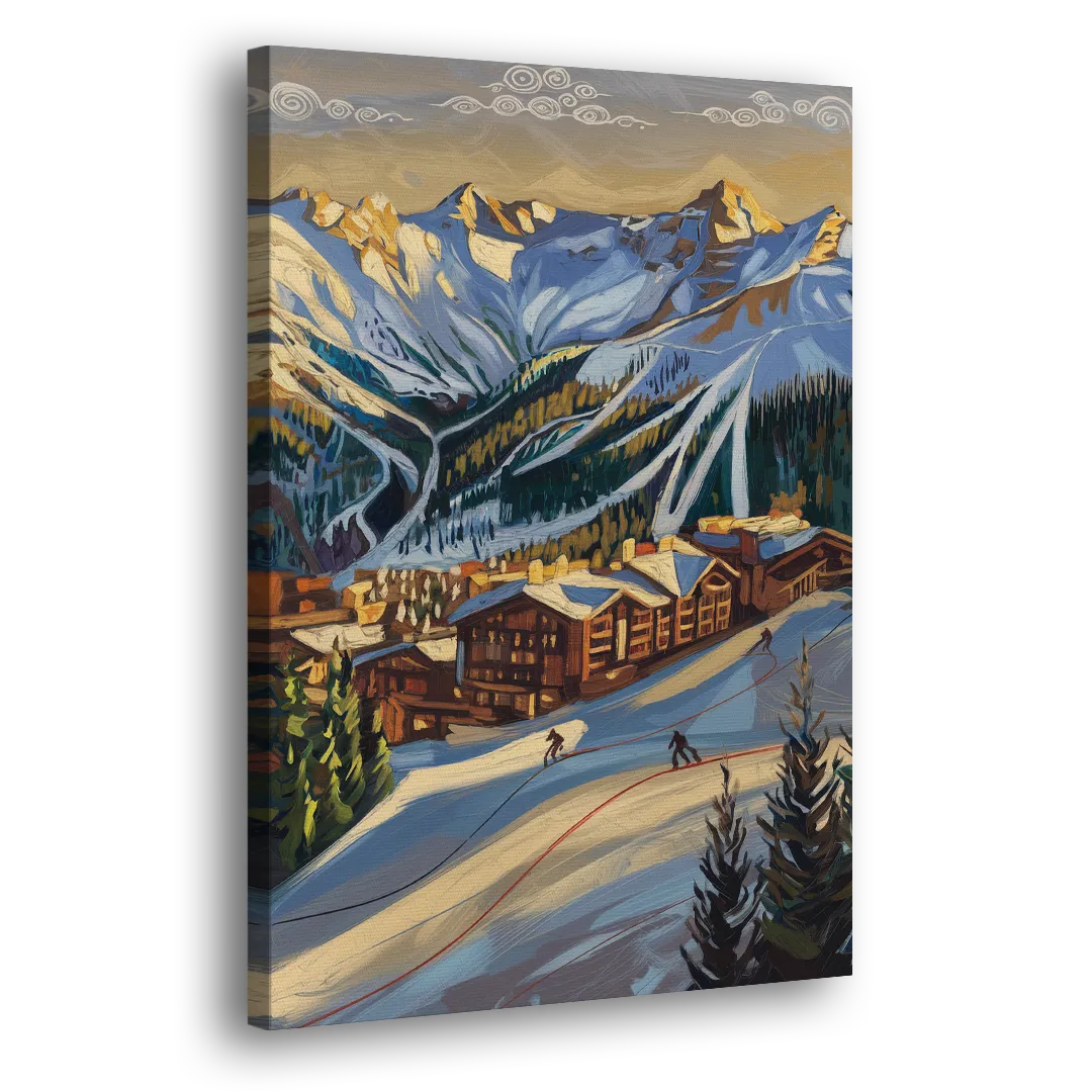 Breckenridge Ski Resort Panorama Side - Canvas Wall Art