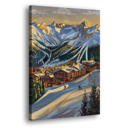 Breckenridge Ski Resort Panorama Side - Canvas Wall Art