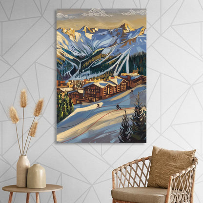 Breckenridge Ski Resort Panorama Sitting Room - Canvas Wall Art