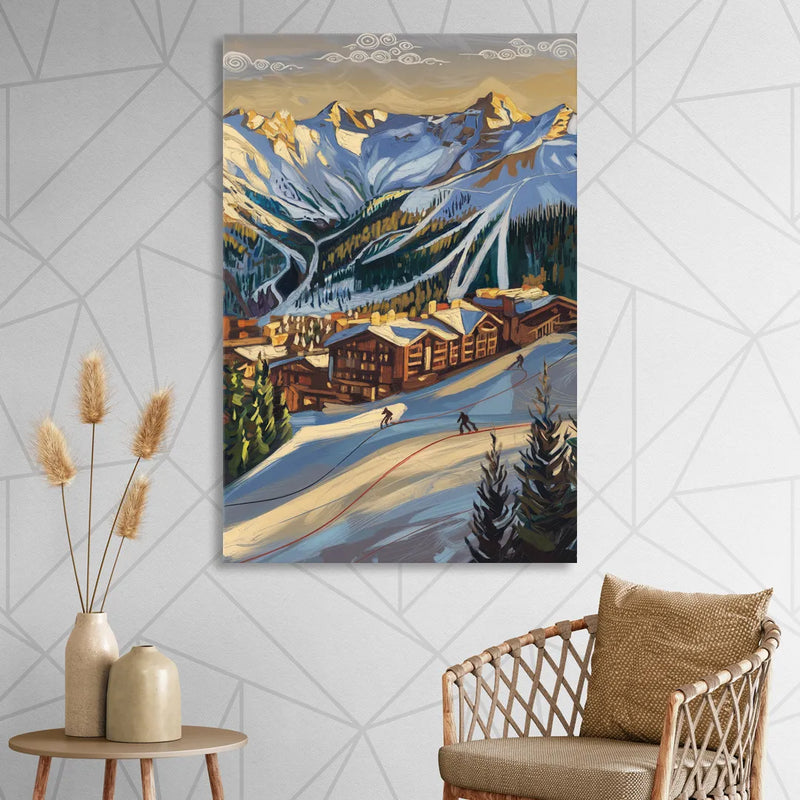 Breckenridge Ski Resort Panorama Sitting Room - Canvas Wall Art