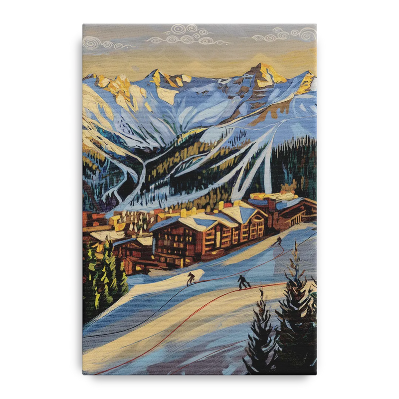 Breckenridge Ski Resort Panorama Front - Canvas Wall Art