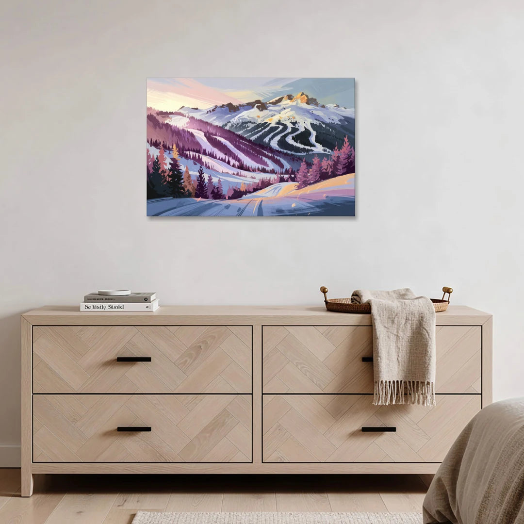 Breckenridge Snowy Peaks - Canvas Wall Art - Coffee Table - 36x24