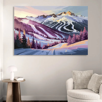 Breckenridge Snowy Peaks Sitting Room - Canvas Wall Art