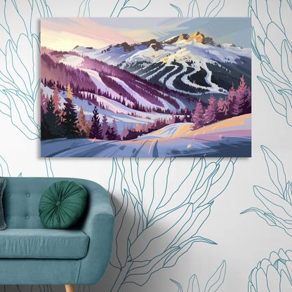 Breckenridge Snowy Peaks Living Room - Canvas Wall Art