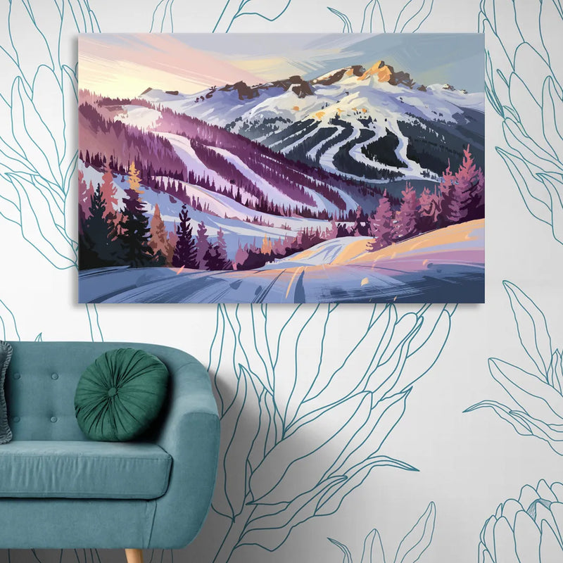 Breckenridge Snowy Peaks Living Room - Canvas Wall Art