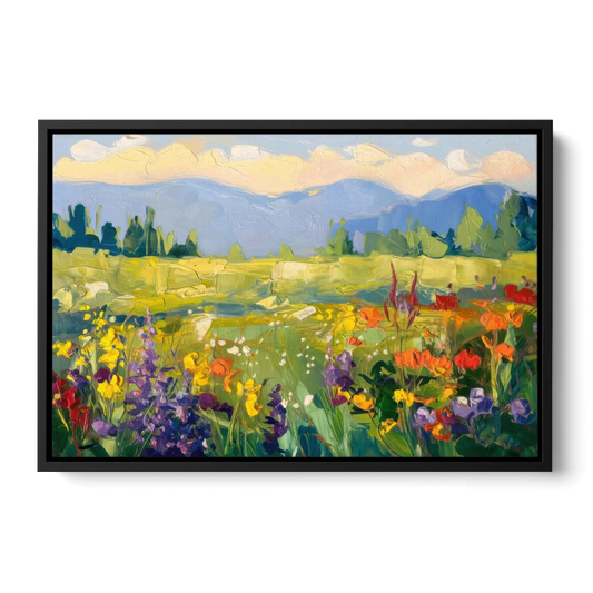 Breckenridge Summer Wildflowers - Black Framed Canvas Wall Art - Front
