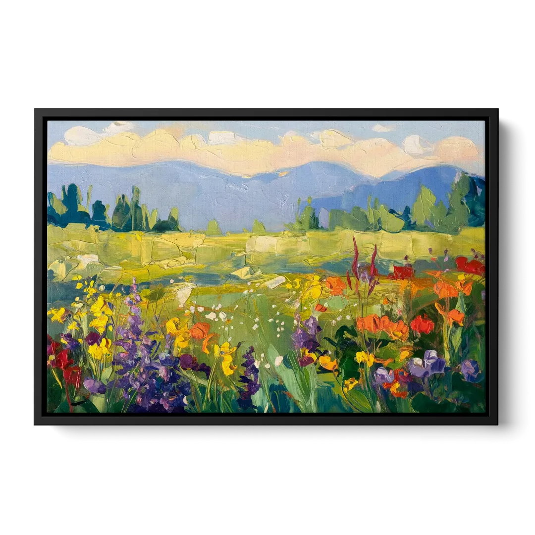 Breckenridge Summer Wildflowers Front - Black Canvas Wall Art