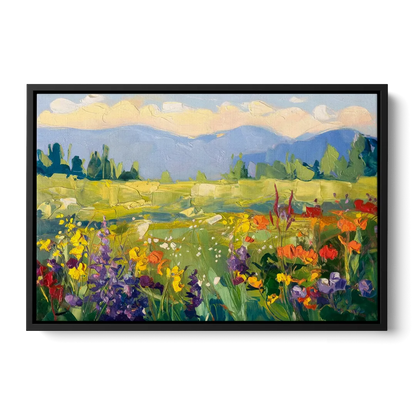 Breckenridge Summer Wildflowers Front - Black Canvas Wall Art