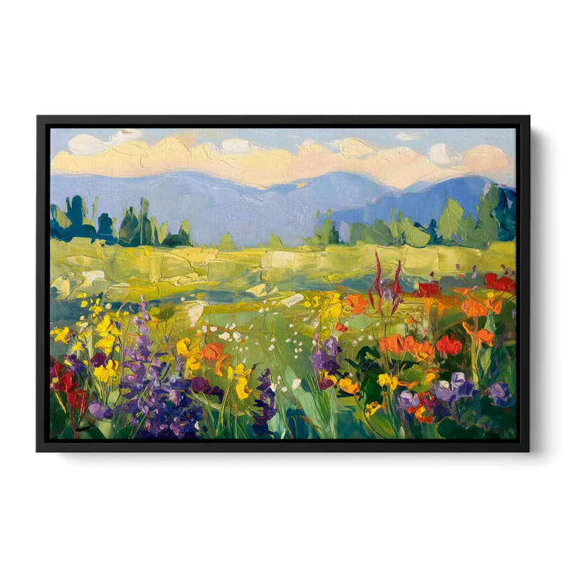 Breckenridge Summer Wildflowers Front - Black Canvas Wall Art