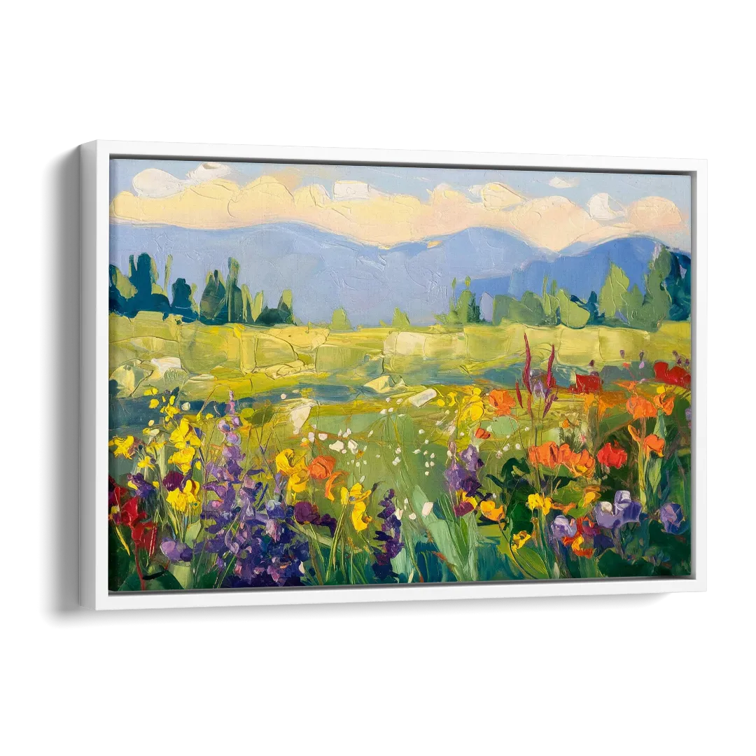 Breckenridge Summer Wildflowers Side - White Canvas Wall Art