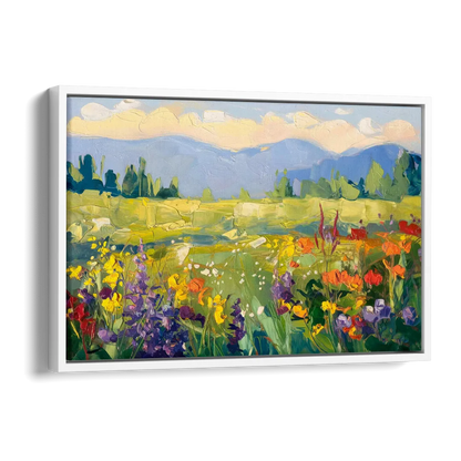 Breckenridge Summer Wildflowers Side - White Canvas Wall Art