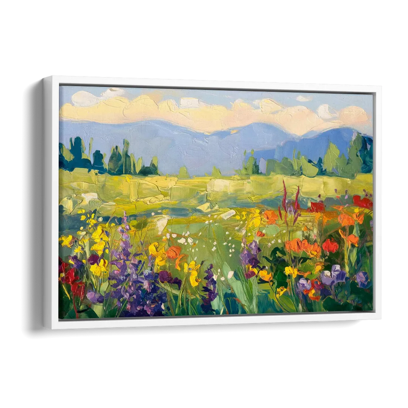 Breckenridge Summer Wildflowers Side - White Canvas Wall Art